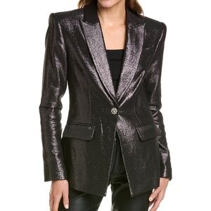NWT Ramy Brook | Women’s Black Metallic Wren Single Button Blazer Size 4